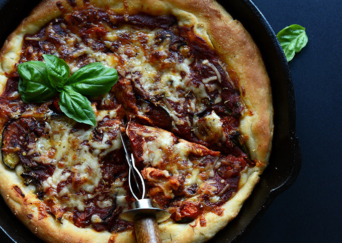 Deep Dish Roasted Vegetable Pizza