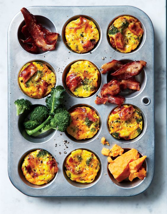 Broccoli and Bacon Muffin Tin Frittatas