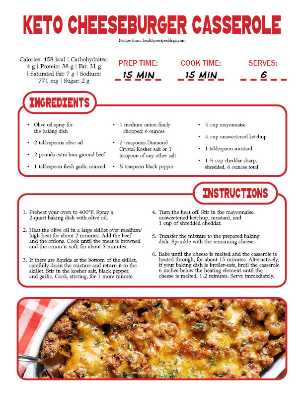 Keto Cheeseburger Casserole