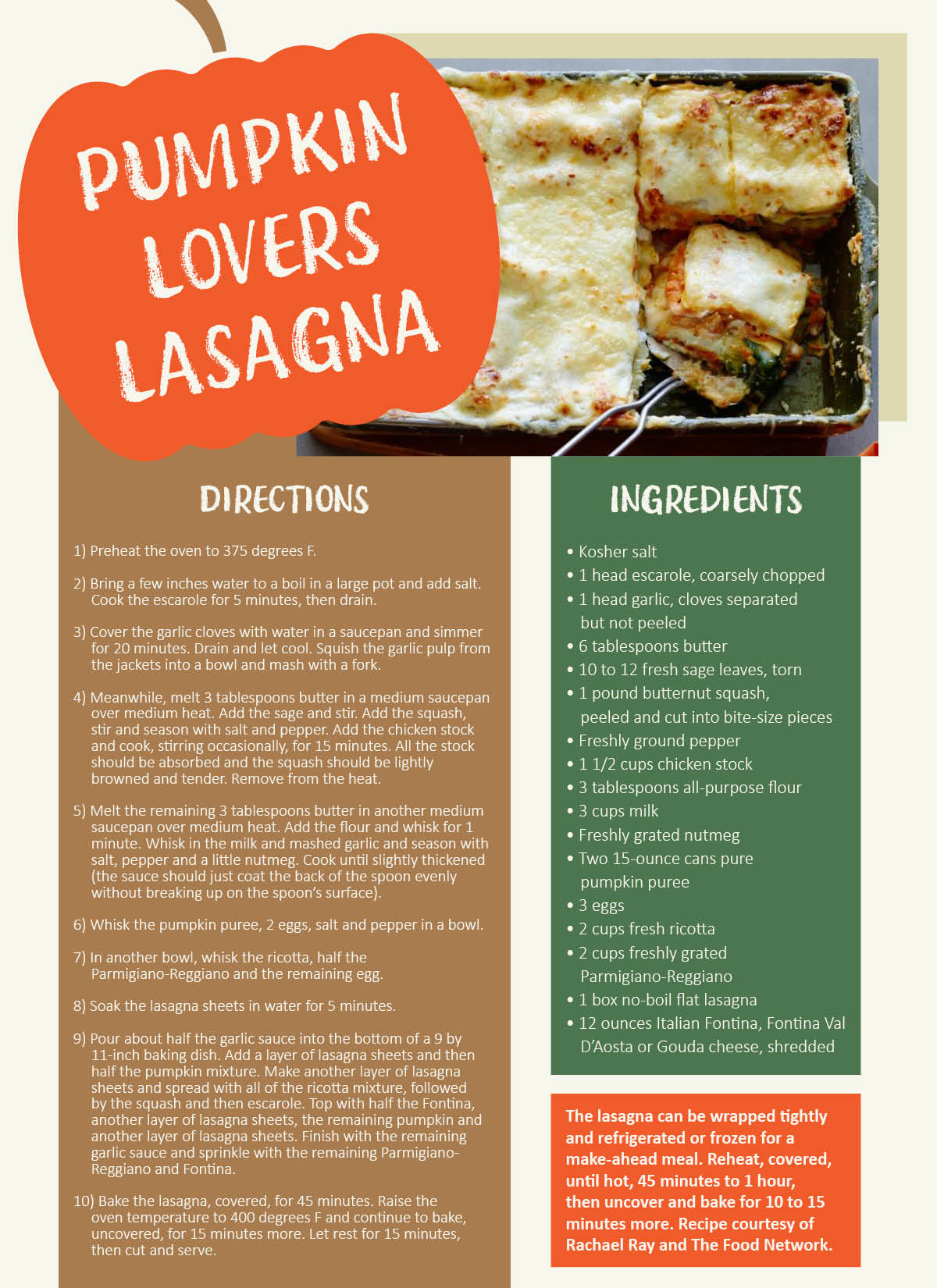 Pumpkin Lasagna