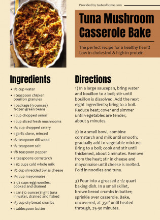 Tuna Mushroom Casserole Bake