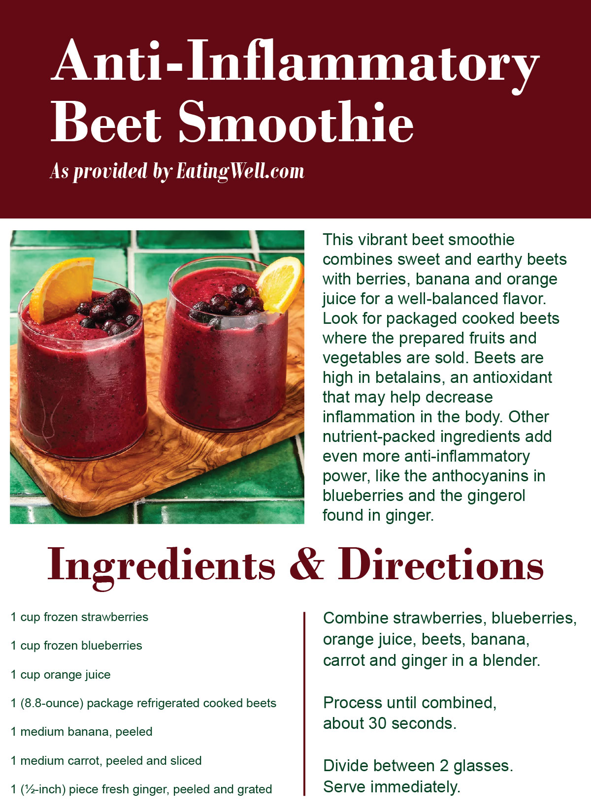 Anti-Inflammatory Beet Smoothie