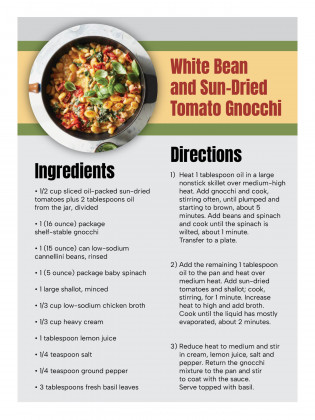 White Bean and Sun-Dried Tomato Gnocchi